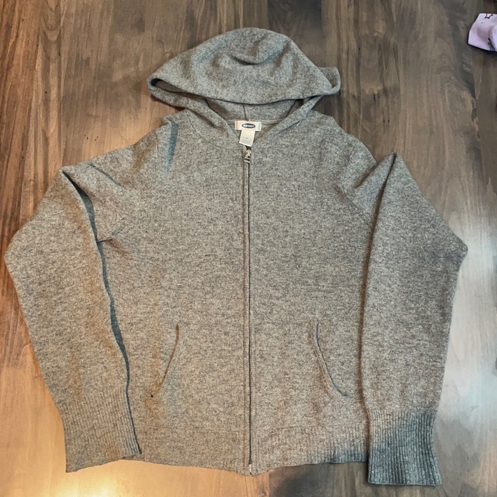 Lambs wool zip hoodie sweater